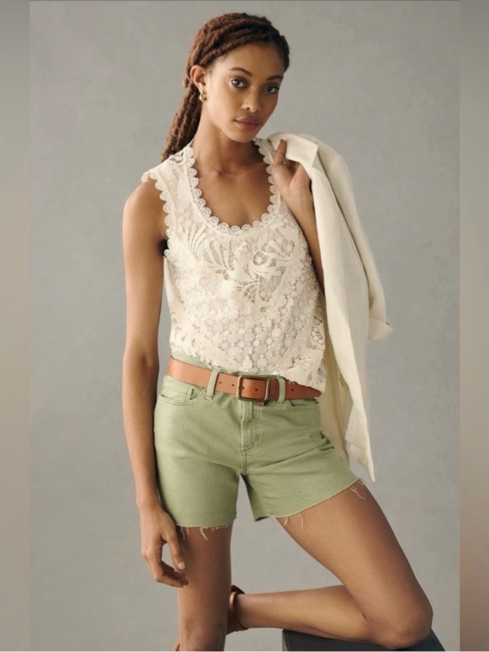 Anthropologie Tiny Lace Tank NWT, Ivory, S